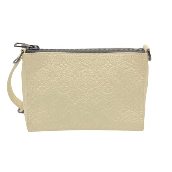 Louis Vuitton Monogram Empreinte Leather White Triangle Bag - Picture 1 of 9
